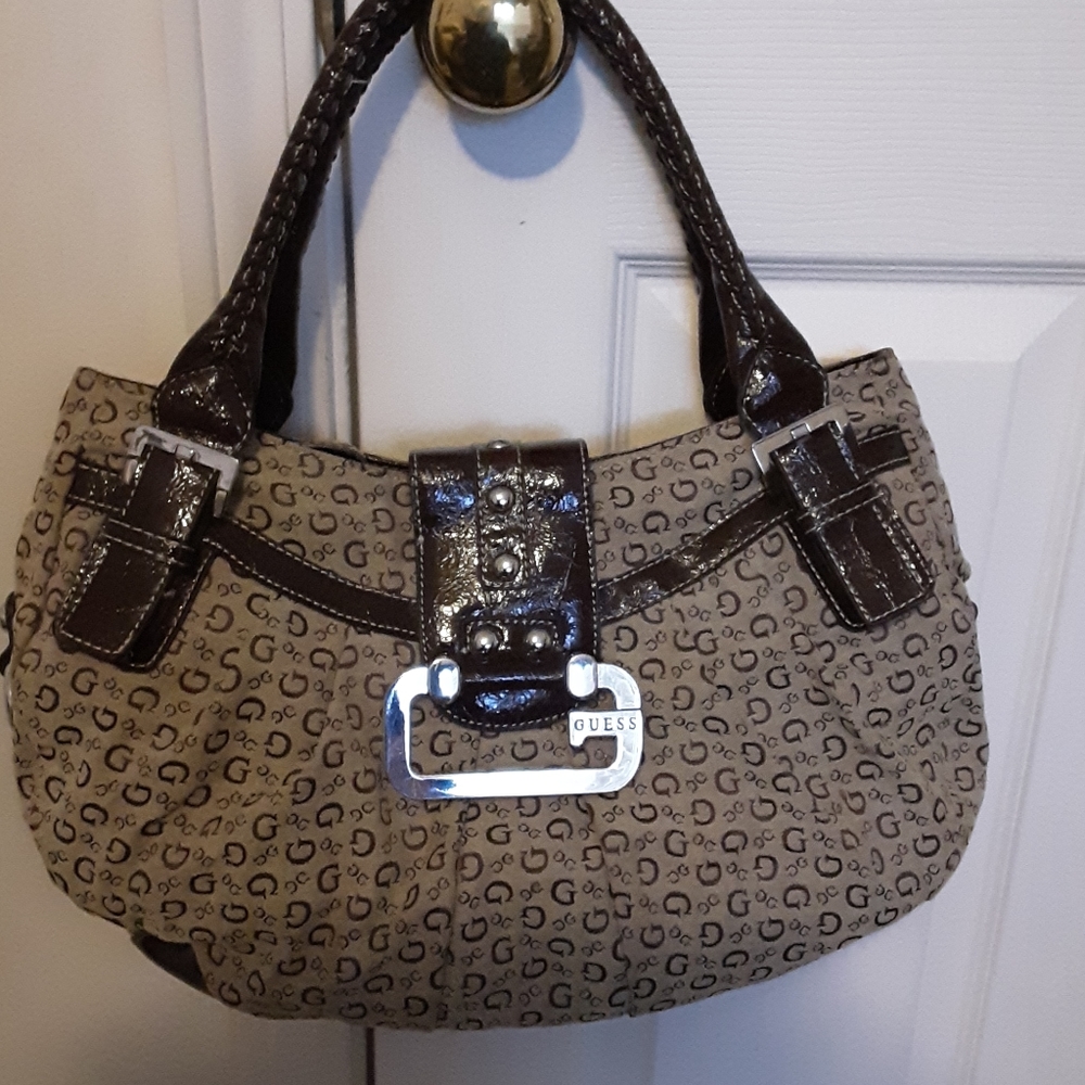 Guess brown cloth purse